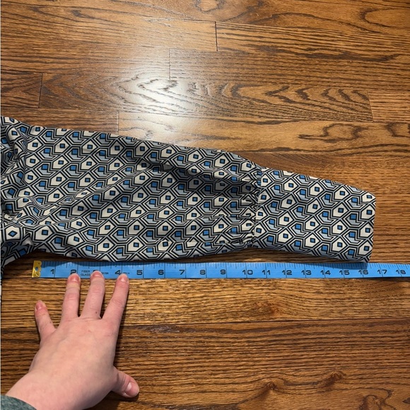 NEW Tuckernuck | Celia Mini Dress with‎ Bow Ruffles Geometric Blue Sz M - Picture 10 of 12